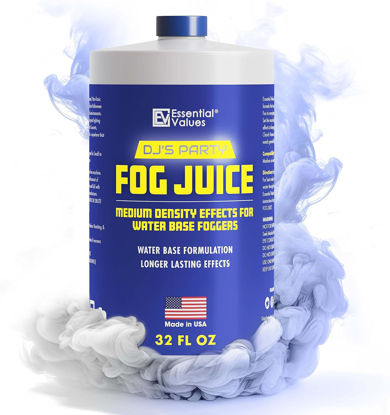 Picture of Essential Values Fog Machine Liquid - Fluid for Smoke Machine Fog - Long-Lasting Fog Juice - Medium Density Smoke for Water-Based Foggers - For 400-1500 Watt Machines