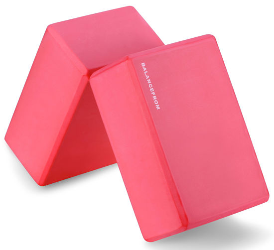 Picture of Fitvids Set of 2 High Density Yoga Blocks, 9"x6"x4" Each, Pair (Red)