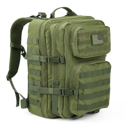 Picture of REEBOW GEAR Military Tactical Backpack Large Army 3 Day Assault Pack Molle Bag Boys Backpacks for School Army Green