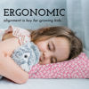 Picture of Little Sleepy Head Toddler Pillow with Pillowcase 13x18 - Kids Pillow for Sleeping - Better Neck Support Ergonomic Pillow and Toddler Pillowcase - Best Pillows for Kids (Alphabet Pink)