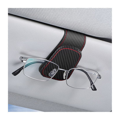 Picture of AICEL Sunglasses Holders for Car Sun Visor, Leather Eyeglasses Hanger Mounter, Magnetic Glasses Holder and Ticket Card Clip, Auto Interior Accessories Universal for SUV Pickup Truck