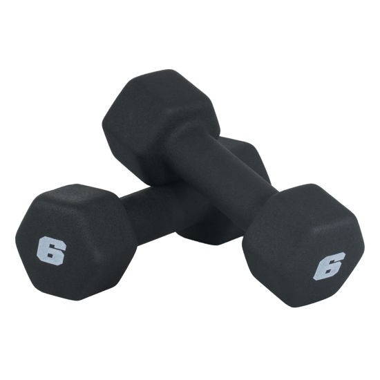 Picture of CAP Barbell Neoprene Dumbbell Weights, 6 lb Pair, Black