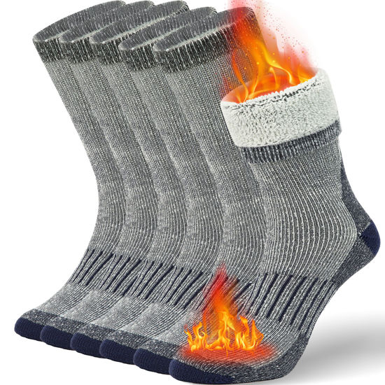Picture of Buttons & Pleats Premium Merino Wool Hiking Socks Outdoor Trail Crew Socks Charcoal ML