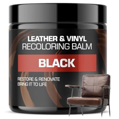 Picture of FORTIVO Black Leather Balm, Leather Repair Kit Furniture, Leather Repair Kits for Couches, Leather Color Restorer for Furniture, Car Seats, Belt, Boots, Leather Paint for Couches, Leather Balm Black