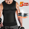 Picture of Cimkiz Mens Sweat Sauna Vest for Waist Trainer Zipper Neoprene Tank Top, Adjustable Sauna Workout Zipper Suit (Black, XX-Large)