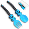 Picture of Deinyi Construction Toddler Utensils - Toddler Forks and Spoons - Kids Spoon and Fork Set - Suitable for Kids Utensils - Baby Utensils, Portable Utensils Set for 1 2 3 4 5 year old Toddlers, Blue