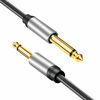 Picture of 6.35mm Instrument Cable 30Ft,Silver Color Premium 6.35mm Mono Jack 1/4" TS Cable Unbalanced Guitar Patch Cords/Instrument Cable Male to Male with Zinc Alloy Housing and Nylon Braid(30Ft/10M)