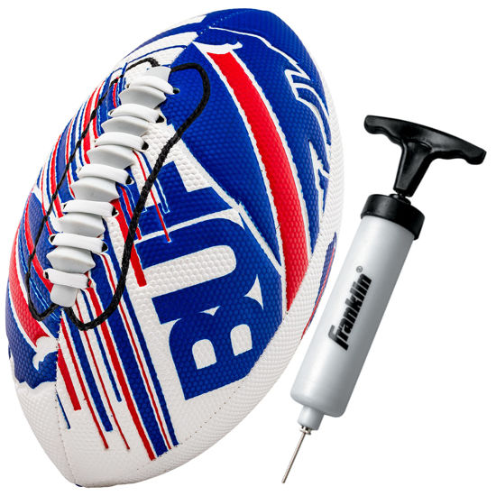 Picture of Franklin Sports NFL Buffalo Bills Football - Youth Mini Football - 8.5" Football- SPACELACE Easy Grip Texture- Perfect for Kids !