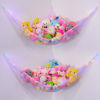 Picture of Basumee Stuffed Animals Net or Hammock with LED Light Hanging Toy Net Hammock for Stuffed Animals Storage Stuff Animals Hammocks for Nursery Kids Room with Remote Control, 8 Kinds of Lights(Pack of 2)
