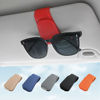Picture of KanSmart Sunglass Holder for Car Visor Sunglasses Clip Magnetic Leather Glasses Eyeglass Holder Truck Car Interior Accessories Universal for Woman Man -Red