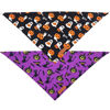 Picture of Realeaf Halloween Dog Bandanas 2 Pack, Reversible Orange Pumpkin Pet Scarf for Boy and Girl, Premium Durable Fabric, Holiday Bandana for Small Medium Large and Extra Large Dogs (Small)