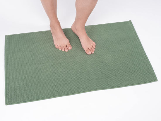 Picture of Cotton Paradise Bath Rug for Bathroom, 20x34 inch 100% Cotton Non Slip Bath Mat Rug, Soft Absorbent Machine Washable, Sage Green Bath Rug