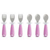 Picture of Munchkin® Raise™ Toddler Fork and Spoon Utensil Set, Rest Keeps Tip Off Table, BPA Free, 6 Pack, Purple
