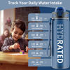 Picture of QLUR Water Bottle with Straw, 27oz Motivational Water Bottles with Time Marker to Drink, Tritan BPA Free, 750ml Sports Water Bottle with Carry Strap LeakProof for School Fitness Outdoor (1Pack)