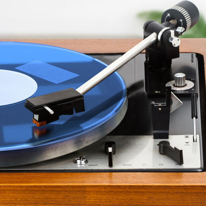 Picture of PRO SPIN Blue Acrylic Turntable Mat - Platter Slipmat for 12" Vinyl Vintage Record Player - Antistatic Cover, Reduces Noise & Sounds From Static & Dust - Tighter Bass Quality, Record Player Mat
