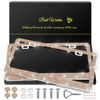 Picture of QUANQIUFEI 2 Pack Bling License Plate Frames for Women, Sparkly Rhinestone Diamond Car Accessories with Glitter Crystal Caps (Champagne)
