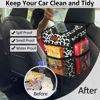 Picture of ELONGRIVER Car Trash Can for Car with Lid Leak Proof, Cute Car Can Trash Bag Hanging, Vehicle Trash Can for SUV Truck Van, Car Garbage Can for Back Front Seat Cow Print