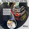 Picture of ELONGRIVER Car Trash Can Bin for Car Back Seat Leak Proof, Cute Car Trash Bag Hanging, Vehicle Trash Can for SUV Truck Van, Automotive Car Garbage Cans Front Seat Leopard Print