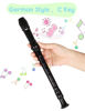 Picture of Mr.Power Soprano Recorder for Beginners School Students German Style C Key 8 Holes 3 Piece Instrument with Cleaning Rod, Fingering Chart, Packing Bag (Black)