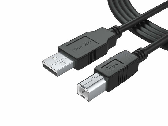 Picture of 6Ft Long Midi Cable USB 2.0 Type-A to Type-B High Speed Cord for Audio Interface, Midi Keyboard, USB Microphone, Mixer, Speaker, Monitor, Instrument, Strobe Light System Laptop Mac PC