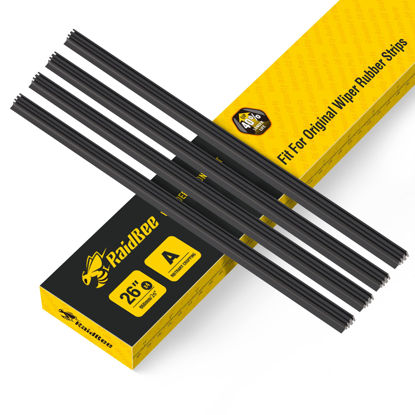 Picture of RaidBee Wiper Blade Refill,4 PCs Adjustable Size of Universal Replacement Windshield Wiper Refill Replacement for Tesla,Toyota,Hyundai,Honda Front & Rear Windshield Wiper Baldes Rubber Strip(26")