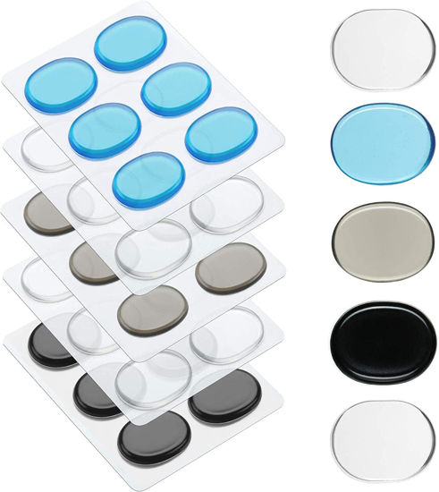 Picture of Fiada 30 Pieces Drum Dampeners Gels Silicone Gel Pads Soft Drum Dampeners for Cymbals Tone Control(Transparent White, Black, Blue, Gray)