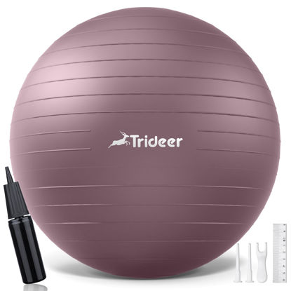 Picture of Trideer Yoga Ball - Exercise Ball for Workout pilates Stability - Anti-Burst and Slip Resistant for physical therapy, Birthing, Stretching & Core Workout, Office Ball Chair, Flexible Seating, Home Gym