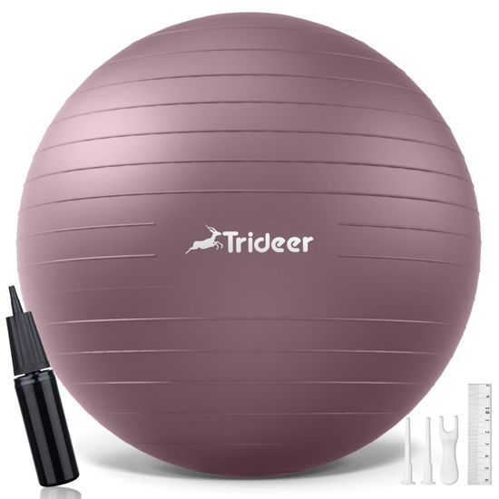 Picture of Trideer Yoga Ball - Exercise Ball for Workout pilates Stability - Anti-Burst and Slip Resistant for physical therapy, Birthing, Stretching & Core Workout, Office Ball Chair, Flexible Seating, Home Gym