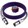 Picture of XLR to XLR Cable 1 Feet, Premium XLR Microphone Cable, Heavy Duty 22AWG OFC XLR Male to Female Cord, 3-Pin Shielded Mic Speaker Cable, Zinc Alloy Connectors, Metal Spring SR, Purple