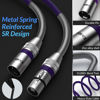 Picture of XLR to XLR Cable 1 Feet, Premium XLR Microphone Cable, Heavy Duty 22AWG OFC XLR Male to Female Cord, 3-Pin Shielded Mic Speaker Cable, Zinc Alloy Connectors, Metal Spring SR, Purple