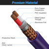 Picture of XLR to XLR Cable 1 Feet, Premium XLR Microphone Cable, Heavy Duty 22AWG OFC XLR Male to Female Cord, 3-Pin Shielded Mic Speaker Cable, Zinc Alloy Connectors, Metal Spring SR, Purple