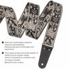 Picture of Nefelibata Guitar Strap, 2" Embroidery Full Grain Leather Ends Guitar Straps with Hidden Pocket, for Bass, Electric and Acoustic Guitars, Strap Button, Strap Locks and Guitar Picks