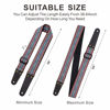 Picture of Nefelibata Guitar Strap, Vintage Cotton Guitar Straps with Head Cowhide Leather Ends for Bass, Electric & Acoustic Guitars, Free Strap Button, 1 Pair Strap Locks and 4 Guitar Picks