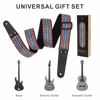 Picture of Nefelibata Guitar Strap, Vintage Cotton Guitar Straps with Head Cowhide Leather Ends for Bass, Electric & Acoustic Guitars, Free Strap Button, 1 Pair Strap Locks and 4 Guitar Picks