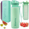Picture of Hydracy Water Bottle with Time Marker - 500 ml 17 Oz BPA Free Water Bottle - Leak Proof & No Sweat Gym Bottle with Fruit Infuser Strainer - Ideal for Fitness or Sports & Outdoors
