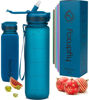 Picture of Hydracy Water Bottle with Times to Drink & Straw - Large 32 Oz BPA Free Motivational Water Bottle & No Sweat Sleeve -Leak Proof Gym Bottle with Time Marker - Ideal Gift for Fitness, Sports & Outdoors