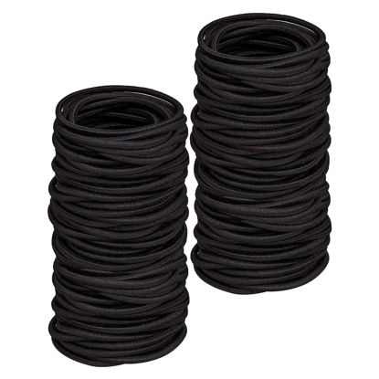 Picture of 200PCS Small Hair Ties,No Crease Baby Hair Ties,Elastic Hair Ponytail Holder Hair Accessories for Baby Girls Infants Toddlers Kids,Black
