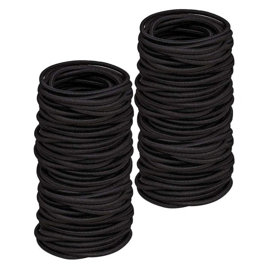 Picture of 200PCS Small Hair Ties,No Crease Baby Hair Ties,Elastic Hair Ponytail Holder Hair Accessories for Baby Girls Infants Toddlers Kids,Black