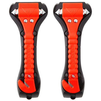 Picture of SINSEN Car Safety Hammer Set of 2 Emergency Escape Tool Auto Car Window Glass Hammer Breaker and Seat Belt Cutter Escape 2-in-1 for Family Rescue & Auto Emergency Escape Tools