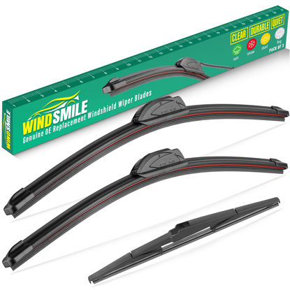 Picture of 26" 16" 14" Windshield Wiper Blades Replacement for Hyundai Tucson 2016 2017 2018 2019 2020 2021 Premium All Weather Front Rear Wipers Set - OEM Quality (Pack of 3)