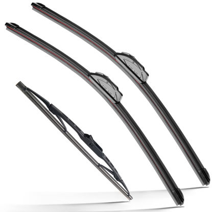 Picture of RAINTOK Windshield Wiper Blades Replacement for Dodge Caliber 2007 2008 2009 2010 2011 2012 Original Factory Quality Front Rear Wipers Blade Set for My Car - 24" 17" 10" (Pack of 3)