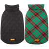 Picture of Kuoser Warm Dog Coat, Reversible Dog Jacket Waterproof Dog Winter Coat British Style Plaid Dog Clothes Pet Dog Cold Weather Coats Cozy Snow Jacket Vest for Small Medium Large Dogs Christmas Green S