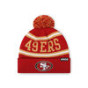 Picture of FOCO San Francisco 49ers NFL Logo Stripe Pom Beanie Hat, Team Color