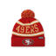 Picture of FOCO San Francisco 49ers NFL Logo Stripe Pom Beanie Hat, Team Color