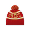 Picture of FOCO San Francisco 49ers NFL Logo Stripe Pom Beanie Hat, Team Color
