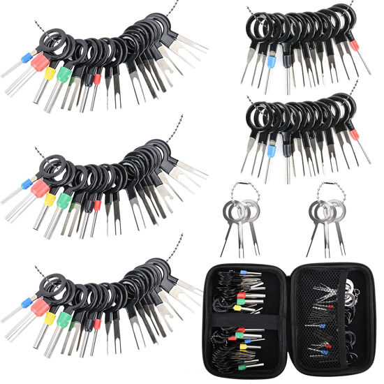 Picture of Terminal Removal Tool Kit 82 Pcs Depinning Tool Electrical Connector Pin Removal Tool Kit Pin Extractor Terminal Release Tool Set for Automotive Car