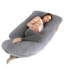Picture of ALLOPERA Pregnancy Pillow, Full Body Maternity Pillow 57 inch, with Removable Washable Cover - Sleep Support for Legs, Back, Neck, Shoulder, HIPS, Belly for Pregnent Women, Velvet Cover(Grey)