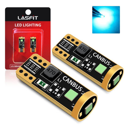 Picture of LASFIT 194 168 T10 192 2825 W5W LED Bulb Canbus Error Free, Non-Polarity 400LM Extremely Bright for Dome Map Courtesy Door Trunk Cargo Lights, 12-24V, Ice Blue (Pack of 2)