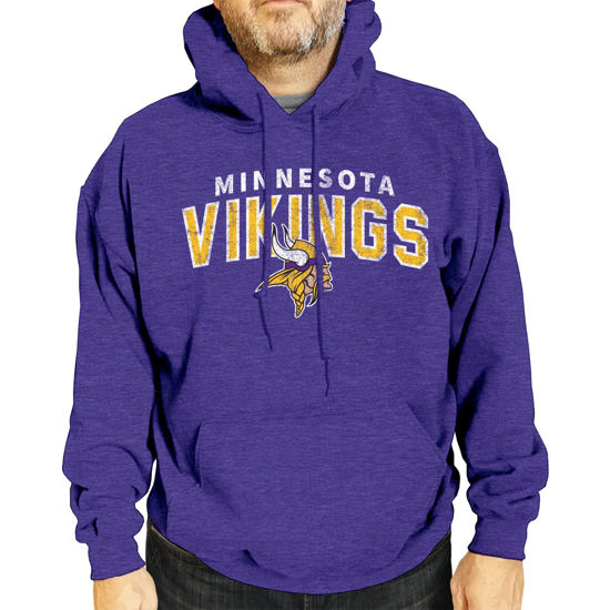 Picture of Team Fan Apparel NFL Adult Unisex Starting Fresh Ultra Soft Fleece Hooded Sweatshirt, Heathered Football Hoodie (Minnesota Vikings - Purple, Adult Small)