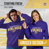 Picture of Team Fan Apparel NFL Adult Unisex Starting Fresh Ultra Soft Fleece Hooded Sweatshirt, Heathered Football Hoodie (Minnesota Vikings - Purple, Adult Small)